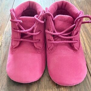 Timberland Kids Pink Leather Lace-Up Shoes Size 2C NWOT
